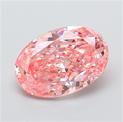 Picture of Lab Grown Diamond 2.75 Carats, Oval with  Cut, Fancy Vivid Pink Color, VVS2 Clarity and Certified by IGI