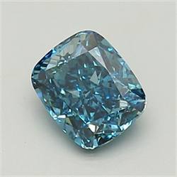 Picture of Lab Grown Diamond 1.57 Carats, CUSHION MODIFIED with  Cut, Fancy Vivid Blue Color, VVS2 Clarity and Certified by IGI