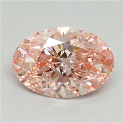 Picture of Lab Grown Diamond 1.50 Carats, Oval with  Cut, Fancy Vivid Pink Color, VS2 Clarity and Certified by IGI