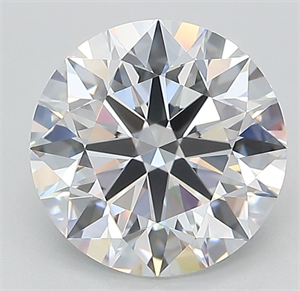 Picture of Lab Grown Diamond 2.51 Carats, Round with Ideal Cut, E Color, IF Clarity and Certified by IGI
