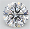 Lab Grown Diamond 2.51 Carats, Round with Ideal Cut, E Color, IF Clarity and Certified by IGI