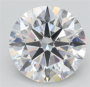 Picture of Lab Grown Diamond 2.51 Carats, Round with Ideal Cut, E Color, IF Clarity and Certified by IGI