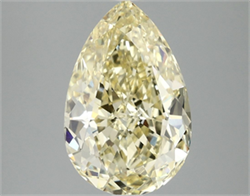 Picture of Lab Grown Diamond 4.06 Carats, Pear with  Cut, Fancy Intense Yellow Color, VS1 Clarity and Certified by IGI
