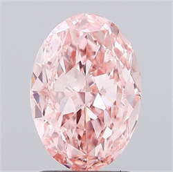 Picture of Lab Grown Diamond 2.07 Carats, Oval with  Cut, Fancy Vivid Pink Color, VS1 Clarity and Certified by IGI