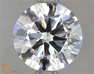Picture of Lab Grown Diamond 1.00 Carats, Round with Ideal Cut, D Color, VVS2 Clarity and Certified by IGI