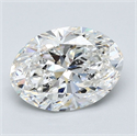 Natural Diamond 1.70 Carats, Oval with  Cut, F Color, VS1 Clarity and Certified by GIA