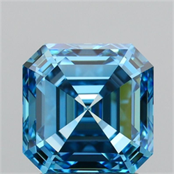 Picture of Lab Grown Diamond 2.03 Carats, Asscher with  Cut, Fancy Vivid Blue Color, VVS2 Clarity and Certified by IGI