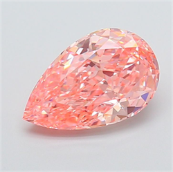 Picture of Lab Grown Diamond 3.03 Carats, Pear with  Cut, Fancy Vivid Pink Color, VS1 Clarity and Certified by IGI