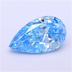 Picture of Lab Grown Diamond 2.51 Carats, Pear with  Cut, Fancy Vivid Blue Color, VVS2 Clarity and Certified by IGI