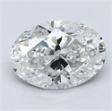 Natural Diamond 2.03 Carats, Oval with  Cut, F Color, SI1 Clarity and Certified by GIA