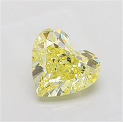Picture of Lab Grown Diamond 2.02 Carats, Heart with  Cut, Fancy Intense Yellow Color, VS1 Clarity and Certified by IGI
