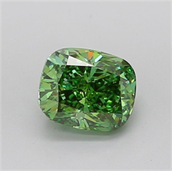 Picture of Lab Grown Diamond 1.55 Carats, CUSHION MODIFIED with  Cut, Fancy Vivid Green Color, VVS2 Clarity and Certified by IGI