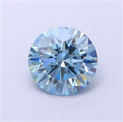 Picture of Lab Grown Diamond 1.71 Carats, Round with Ideal Cut, Fancy Vivid Blue Color, VS1 Clarity and Certified by IGI