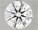 Lab Grown Diamond 3.07 Carats, Round with Ideal Cut, E Color, VS1 Clarity and Certified by IGI