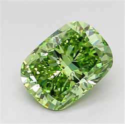 Picture of Lab Grown Diamond 1.95 Carats, CUSHION MODIFIED with  Cut, Fancy Vivid Green Color, VVS1 Clarity and Certified by IGI