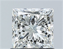 Natural Diamond 1.00 Carats, Princess with  Cut, H Color, VVS2 Clarity and Certified by IGI