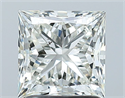 Natural Diamond 1.52 Carats, Princess with  Cut, J Color, SI1 Clarity and Certified by GIA