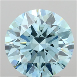 Picture of Lab Grown Diamond 2.10 Carats, Round with Ideal Cut, Fancy Vivid Blue Color, VS2 Clarity and Certified by IGI