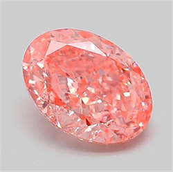 Picture of Lab Grown Diamond 1.55 Carats, Oval with  Cut, Fancy Vivid Pink Color, VVS2 Clarity and Certified by IGI