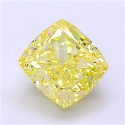 Picture of Lab Grown Diamond 1.74 Carats, CUSHION MODIFIED with  Cut, Fancy Intense Yellow Color, VS1 Clarity and Certified by IGI