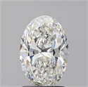 Natural Diamond 1.30 Carats, Oval with  Cut, G Color, SI1 Clarity and Certified by GIA