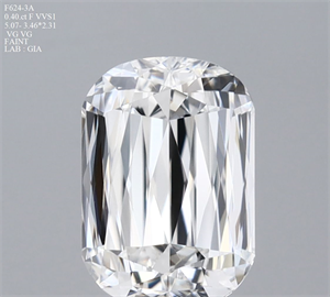 Picture of Natural Diamond 0.40 Carats, Cushion with  Cut, F Color, VVS1 Clarity and Certified by GIA