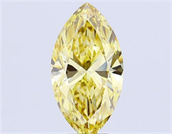 Picture of Lab Grown Diamond 7.09 Carats, Marquise with  Cut, Fancy Intense Yellow Color, VVS2 Clarity and Certified by IGI