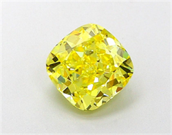 Picture of Lab Grown Diamond 2.04 Carats, CUSHION MODIFIED with  Cut, Fancy Vivid Yellow Color, VVS2 Clarity and Certified by IGI