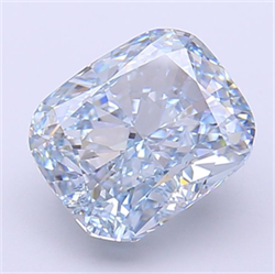 Picture of Lab Grown Diamond 3.04 Carats, CUSHION MODIFIED with  Cut, Fancy Intense Blue Color, VVS2 Clarity and Certified by IGI
