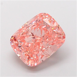 Picture of Lab Grown Diamond 5.11 Carats, CUSHION MODIFIED with  Cut, Fancy Vivid Pink Color, VS2 Clarity and Certified by IGI