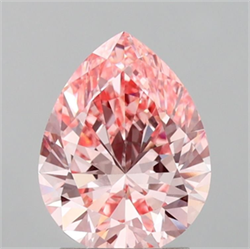 Picture of Lab Grown Diamond 2.30 Carats, Pear with  Cut, Fancy Vivid Pink Color, VVS2 Clarity and Certified by IGI