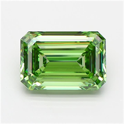 Picture of Lab Grown Diamond 4.02 Carats, Emerald with  Cut, Fancy Vivid Green Color, VS1 Clarity and Certified by IGI