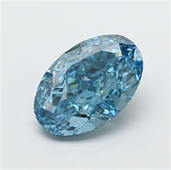 Picture of Lab Grown Diamond 2.52 Carats, Oval with  Cut, Fancy Vivid Blue Color, VS1 Clarity and Certified by IGI