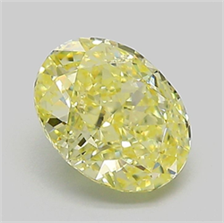 Picture of Lab Grown Diamond 1.52 Carats, Oval with  Cut, Fancy Intense Yellow Color, VVS2 Clarity and Certified by IGI
