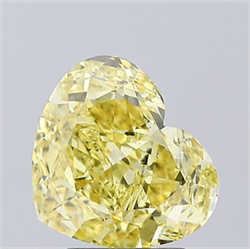Picture of Lab Grown Diamond 2.52 Carats, Heart with  Cut, Fancy Intense Yellow Color, VS1 Clarity and Certified by IGI