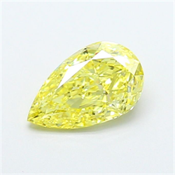 Picture of Lab Grown Diamond 1.41 Carats, Pear with  Cut, Fancy Vivid Yellow Color, VS1 Clarity and Certified by IGI