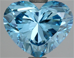Picture of Lab Grown Diamond 3.00 Carats, Heart with  Cut, Fancy Vivid Blue Color, VS2 Clarity and Certified by IGI