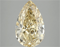 Picture of Lab Grown Diamond 5.09 Carats, Pear with  Cut, Fancy Vivid Yellow Color, VS1 Clarity and Certified by IGI