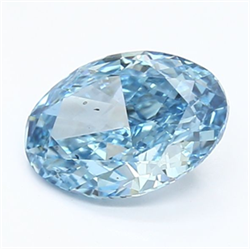 Picture of Lab Grown Diamond 1.38 Carats, Oval with  Cut, Fancy Vivid Blue Color, VS2 Clarity and Certified by IGI