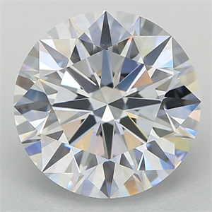 Picture of Lab Grown Diamond 2.57 Carats, Round with Ideal Cut, E Color, IF Clarity and Certified by IGI
