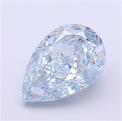 Picture of Lab Grown Diamond 2.50 Carats, Pear with  Cut, Fancy Intense Blue Color, VVS1 Clarity and Certified by IGI