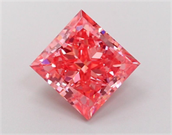 Picture of Lab Grown Diamond 1.99 Carats, Princess with  Cut, Fancy Vivid Pink Color, VS1 Clarity and Certified by IGI