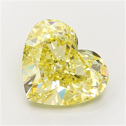 Picture of Lab Grown Diamond 6.01 Carats, Heart with  Cut, Fancy Light Yellow Color, VS1 Clarity and Certified by IGI