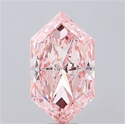 Picture of Lab Grown Diamond 10.01 Carats, HEXAGONAL with  Cut, Fancy Vivid Pink Color, VS2 Clarity and Certified by IGI