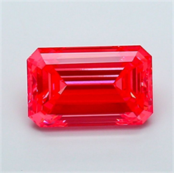 Picture of Lab Grown Diamond 4.44 Carats, Emerald with  Cut, Fancy Vivid Pink Color, VS1 Clarity and Certified by IGI