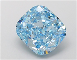 Picture of Lab Grown Diamond 3.52 Carats, Cushion with  Cut, Fancy Vivid Blue Color, VS1 Clarity and Certified by IGI