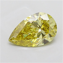 Picture of Lab Grown Diamond 2.03 Carats, Pear with  Cut, Fancy Intense Yellow Color, VS1 Clarity and Certified by IGI