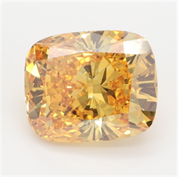 Picture of Lab Grown Diamond 3.61 Carats, Cushion with  Cut, Fancy Vivid Yellow Color, VS1 Clarity and Certified by IGI