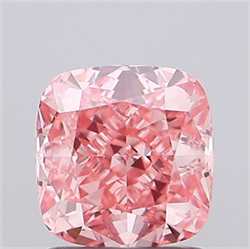 Picture of Lab Grown Diamond 1.40 Carats, CUSHION MODIFIED with  Cut, Fancy Vivid Pink Color, VS1 Clarity and Certified by IGI