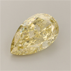 Picture of Lab Grown Diamond 4.23 Carats, Pear with  Cut, Fancy Intense Yellow Color, VS1 Clarity and Certified by IGI